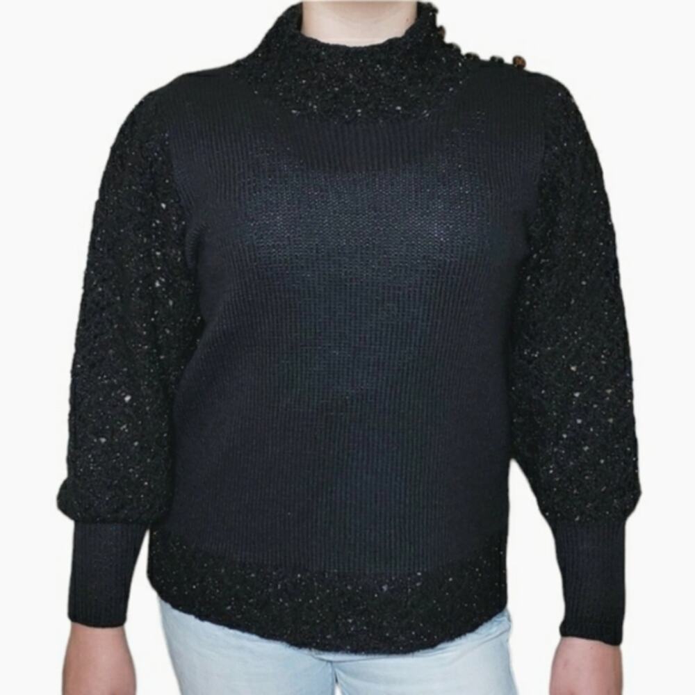 Vintage Hand Knit Sweater Black